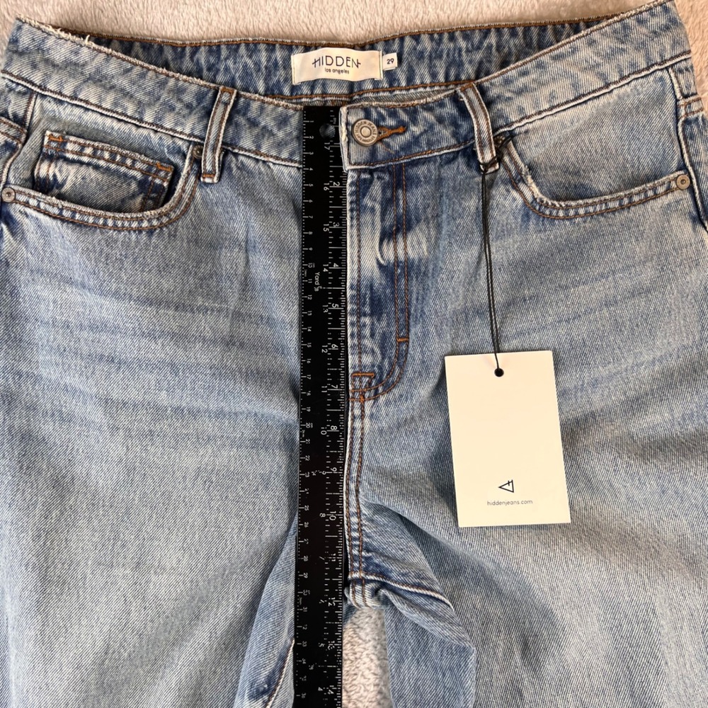Hidden Jeans Nori High Rise Wide Leg Light Wash Raw Hem Denim Size 29 - Picture 6 of 11